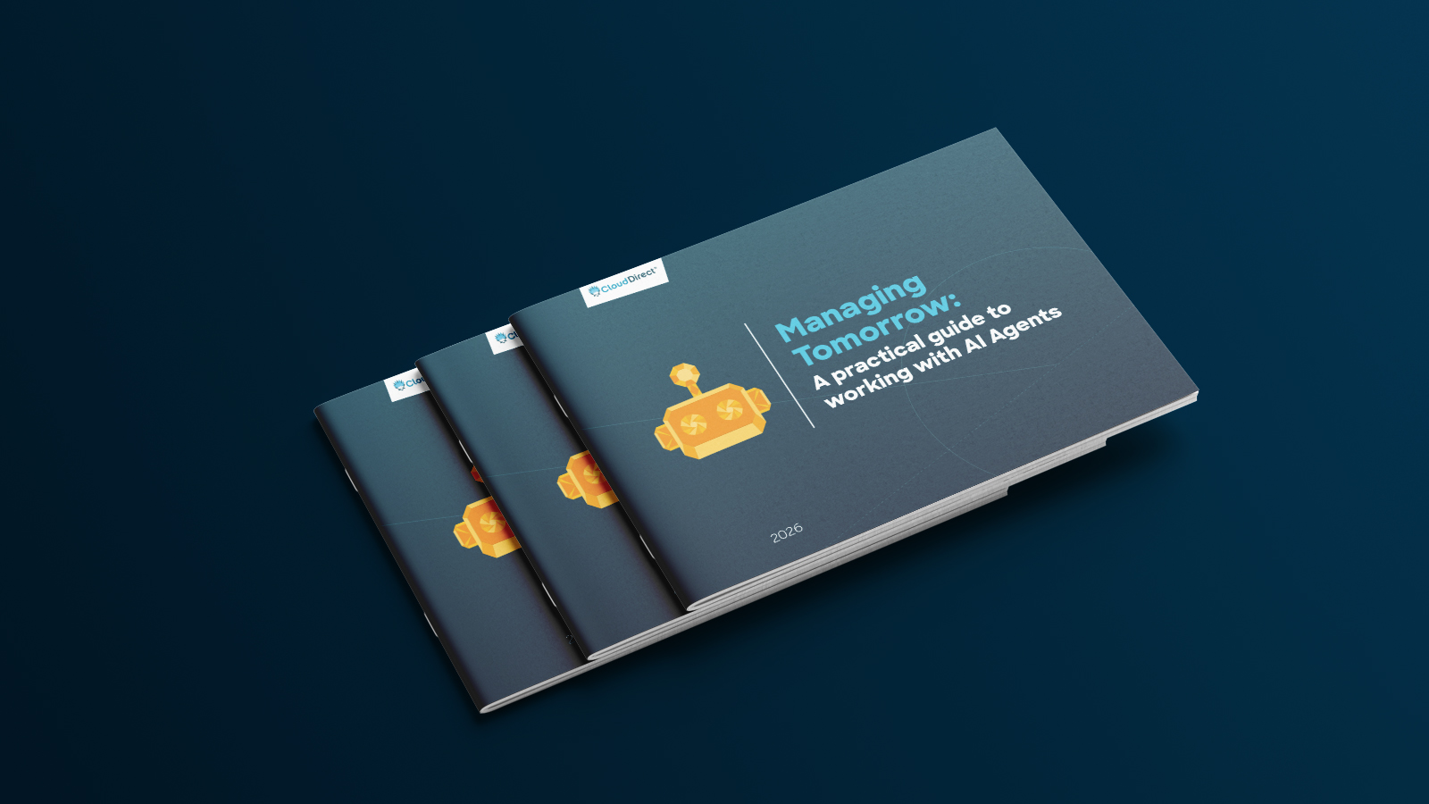 Designed covers of the Managing Tomorrow guide.