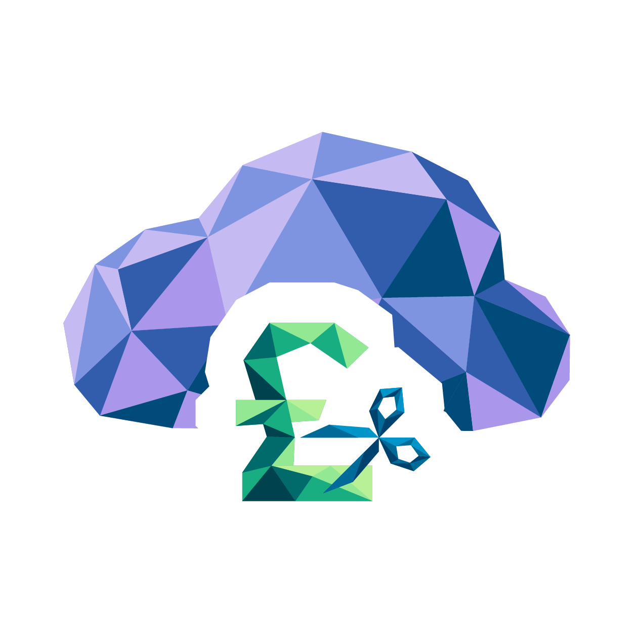 Cloud cost optimisation poly icon