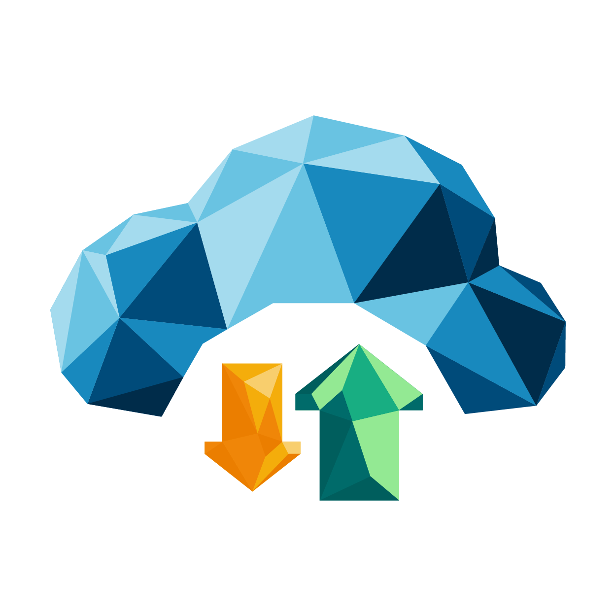 Copy of Cloud managed services poly icon
