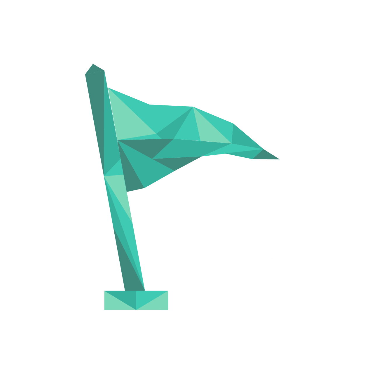 Copy of Flag poly icon bluegreen 