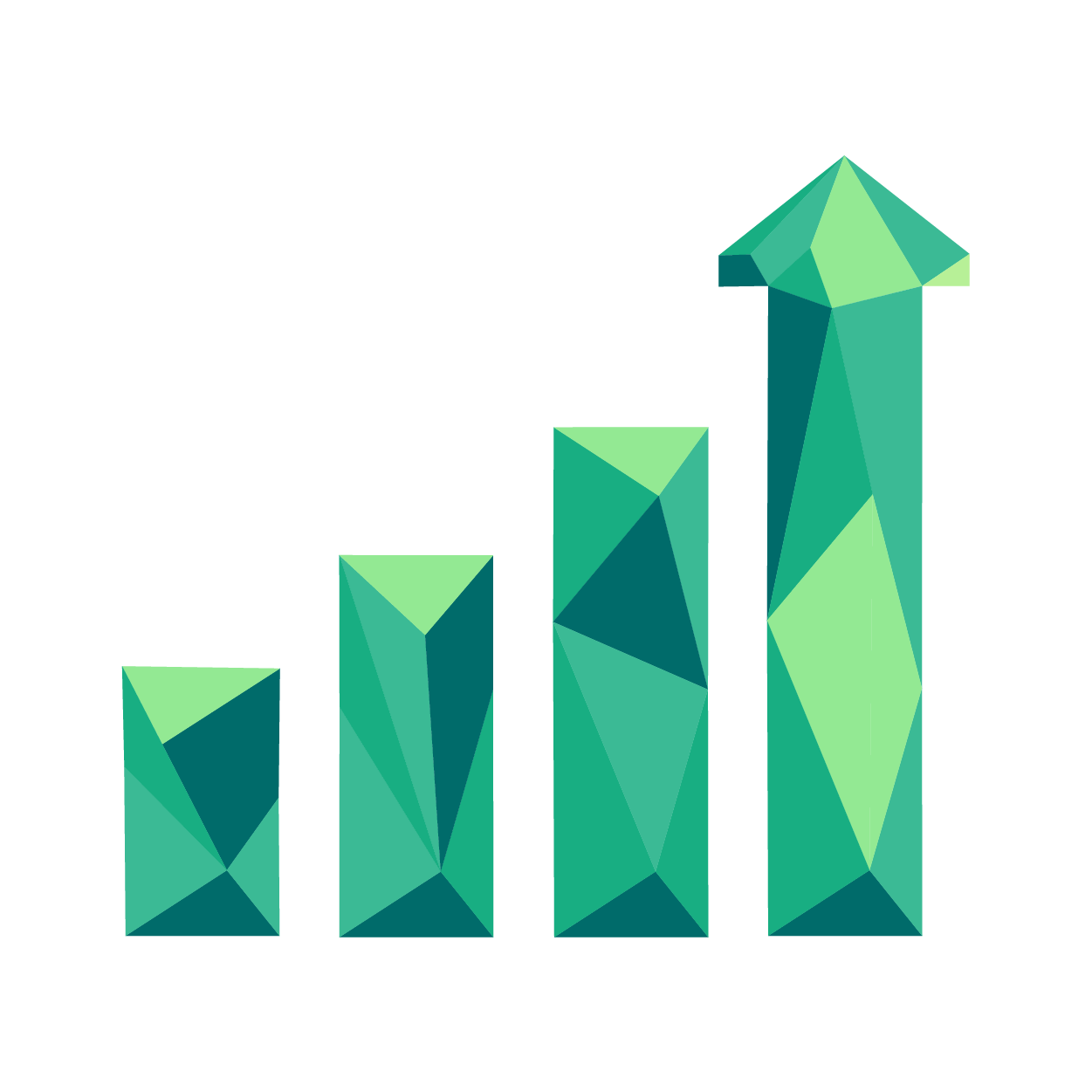 Copy of statistics poly icon green 8