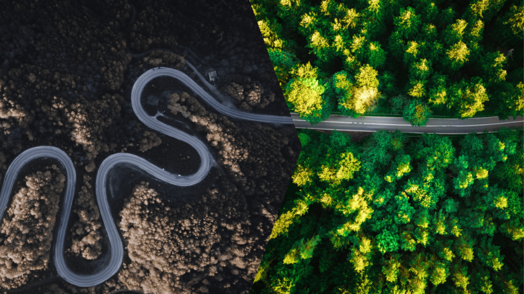road migration from curve to straight